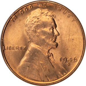 1946-D Lincoln Head Cent MS60 Main Image