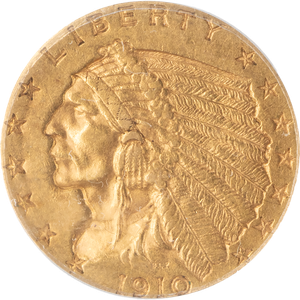 1910 Gold $2.50 Indian Head Quarter Eagle Main Image