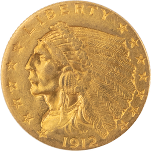 1912 Indian Head Gold Quarter Eagle Main Image