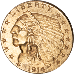 1914-D Gold $2.50 Indian Head Quarter Eagle Main Image