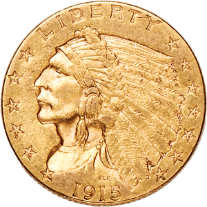 1915 Gold $2.50 Indian Head Quarter Eagle Main Image