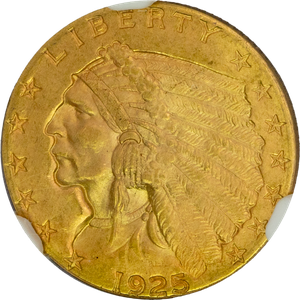 1925-D Gold $2.50 Indian Head Quarter Eagle Main Image