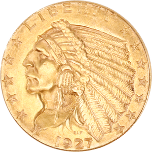 1927 Gold $2.50 Indian Head Quarter Eagle Main Image