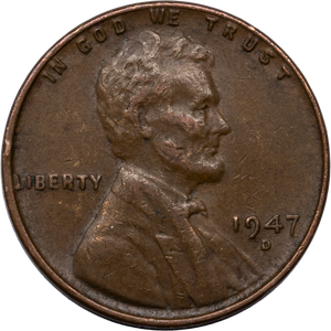 1947-D Lincoln Head Cent CIRC Main Image
