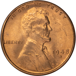 1948-S Lincoln Head Cent MS60 Main Image