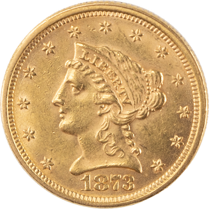 1873 Gold Quarter Eagle Liberty Head, Open 3 Main Image