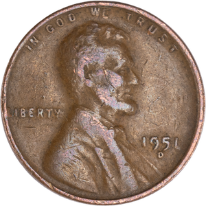 1951-D Lincoln Head Cent CIRC Main Image