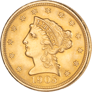 1905 Liberty Head Gold $2.50 Quarter Eagle Main Image