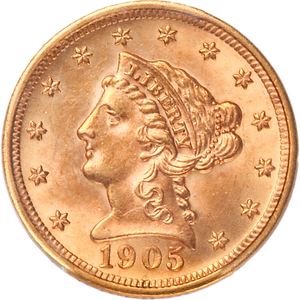 1905 Liberty Head Gold $2.50 Quarter Eagle Main Image
