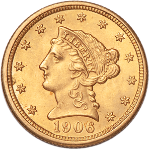 1906 Gold Quarter Eagle Coronet Liberty Head Main Image