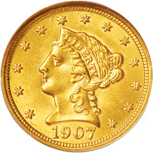 1907 Liberty Head Gold $2.50 Quarter Eagle Main Image