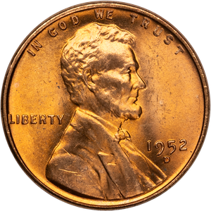 1952-D Lincoln Head Cent MS60 Main Image
