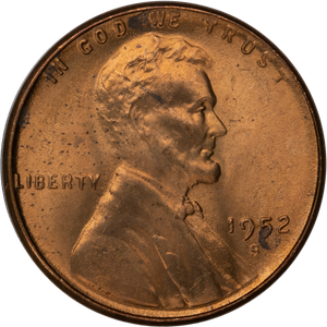 1952-S Lincoln Head Cent MS60 Main Image