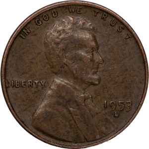 1953-D Lincoln Head Cent CIRC Main Image