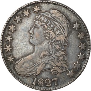 1827 Capped Bust Silver 50C Sq Bs 2 VFXF Main Image