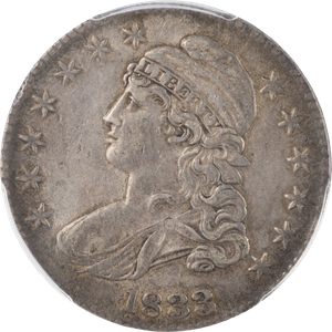 1833 Capped Bust Silver Half Dollar, Lettered Edge Main Image