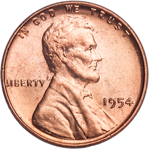 1954 Lincoln Head Cent MS60 Main Image