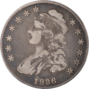 1836 Capped Bust Half Dollar, Lettered Edge F Main Image