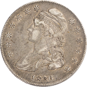1836 Capped Bust Half Dollar, Lettered Edge XF Main Image