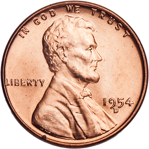 1954-D Lincoln Head Cent MS60 Main Image