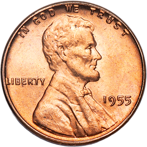 1955 Lincoln Head Cent MS60 Main Image