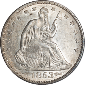 1853 Liberty Seated Half Dollar, Arrows & Rays Main Image