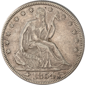 1854 Liberty Seated Half Dollar, Arrows, No Rays Main Image