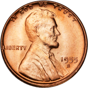 1955-S Lincoln Head Cent MS60 Main Image