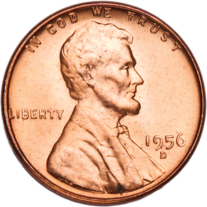 1956-D Lincoln Head Cent MS60 Main Image