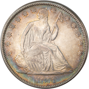 1871 Liberty Seated Half Dollar Main Image