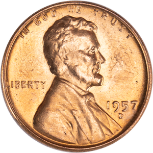 1957-D Lincoln Head Cent MS60 Main Image
