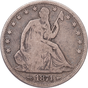 1874 Liberty Seated Half Dollar, Arrows G Main Image