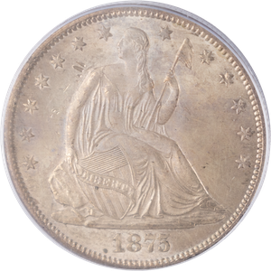 1875-S Lib Seated Slv50C Motto PCGS MS64 Main Image