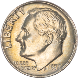 1977 Roosevelt Dime MS60 Main Image