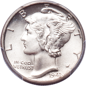 1943-S Mercury Silver Dime FB       MS64 Main Image