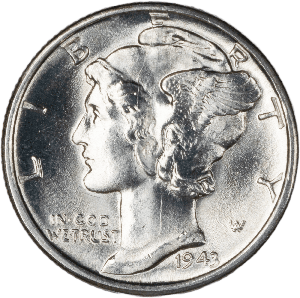 1943-D Mercury Dime, Full Bands Main Image