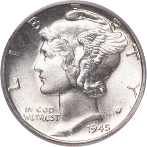 1945-D Mercury Silver Dime, Full Bands Main Image