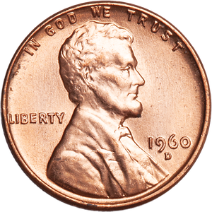 1960-D Lincoln Head Cent Small Date MS60 Main Image