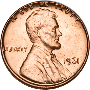 1961 Lincoln Head Cent MS60 Main Image