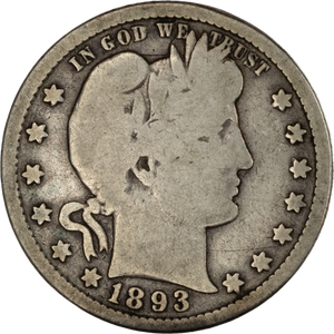 1893-S Barber Silver Quarter Main Image