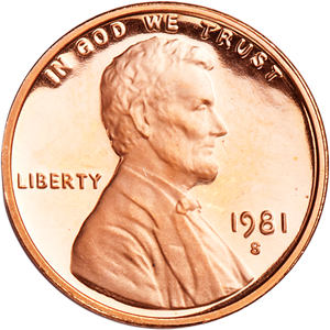 1981-S Lincoln Head Cent - Clear S Main Image