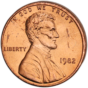 1982 Copper Lincoln Cent, Small date Main Image