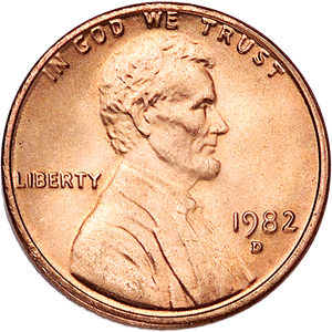 1982-D Lincoln Head Cent, Large Date, Zinc Main Image
