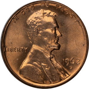 1962-D Lincoln Head Cent MS60 Main Image