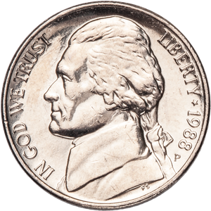 1988-P Jefferson Nickel MS60 Main Image