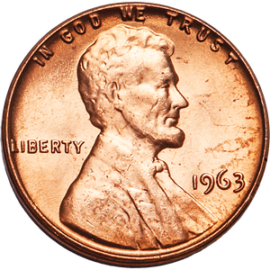1963 Lincoln Head Cent MS60 Main Image