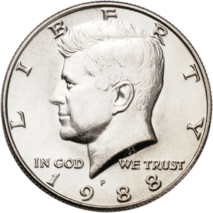 1988-P Kennedy Half Dollar MS60 Main Image