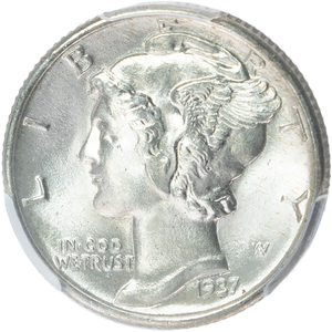 1937 Mercury Dime, PCGS Certified Main Image