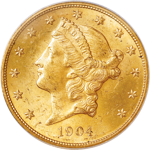 1904 Liberty Head $20 Gold Double Eagle, PCGS Certified, Very Choice Uncirculated, MS64 Main Image