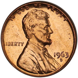 1963-D Lincoln Head Cent MS60 Main Image